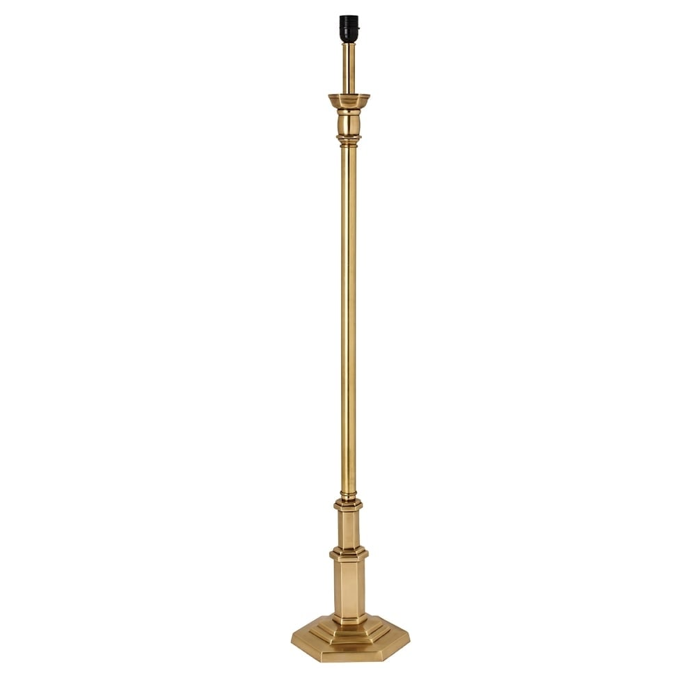 Canterbury Brass Elegance: Hexagonal Base Floor Lamp