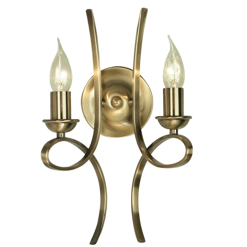 Elegant Brushed Brass Double Wall Light Fixture