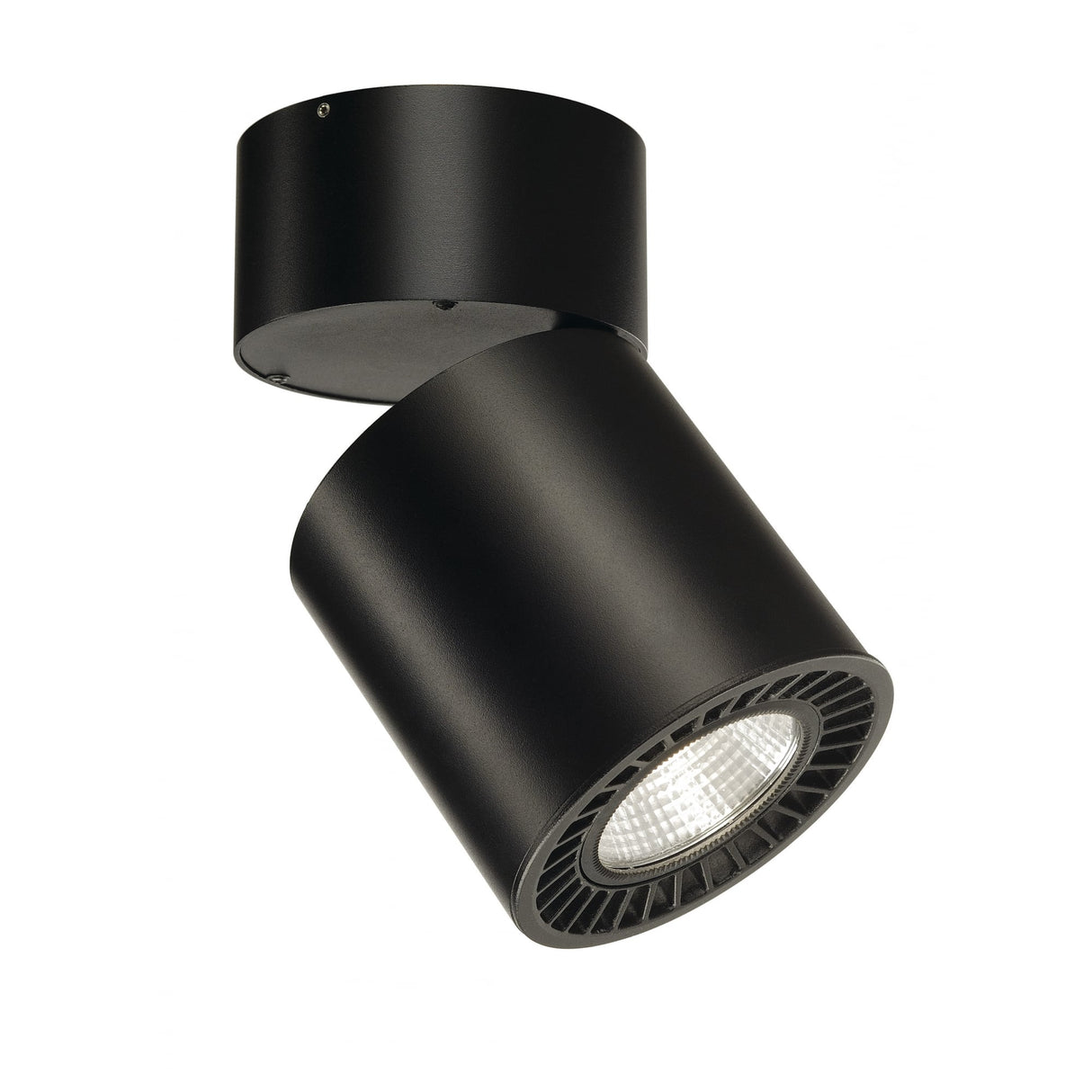 Supros Circular Black Ceiling Light with 3000K LED, 60° Beam Angle