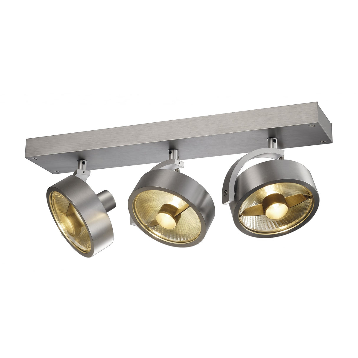 Kalu Triple Adjustable Ceiling/Wall Light Fixture, Brushed Aluminum Finish, 3x GU10 QPAR111, Max 75W Each