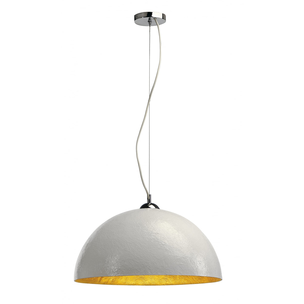 Elegant White & Gold Forchini Pendant Light, Round Design, E27, 40W Max