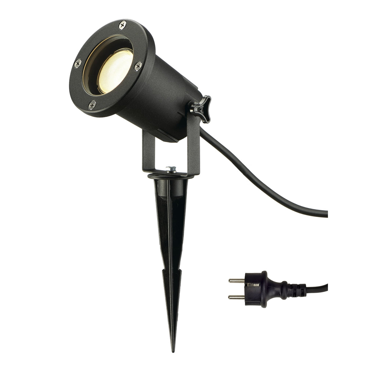 Nautilus Black Outdoor Spike Light with GU10 Socket and 1.5m Cable