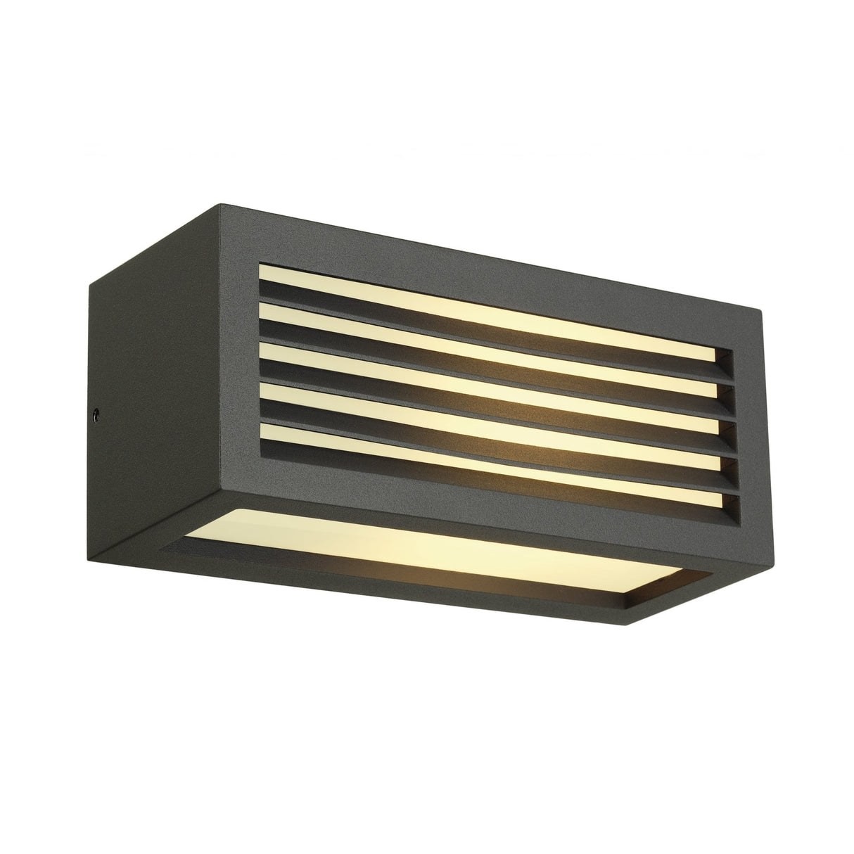 Square Anthracite Wall Light, Aluminium & Acrylic, E27, IP44, 18W Max