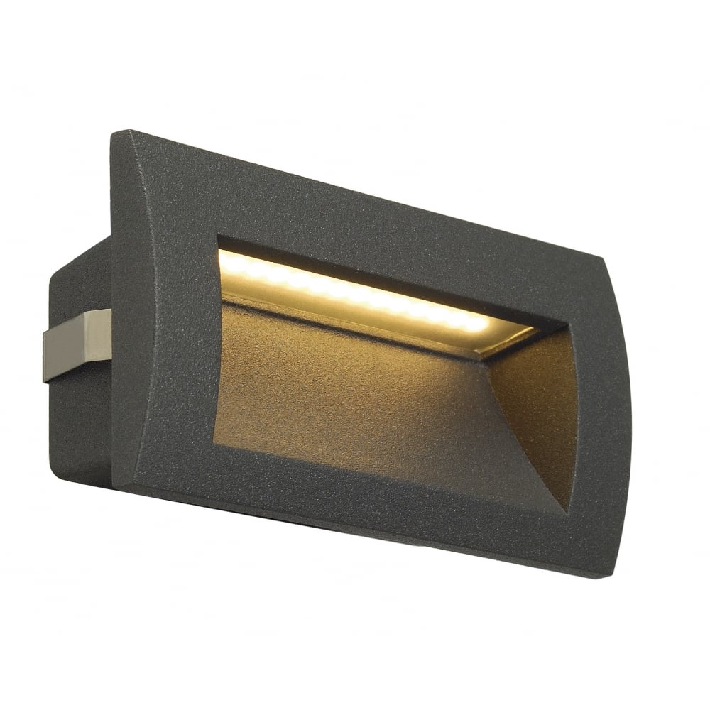 Anthracite Recessed LED Wall Light – Sleek Rectangular Design, 3000K, IP55