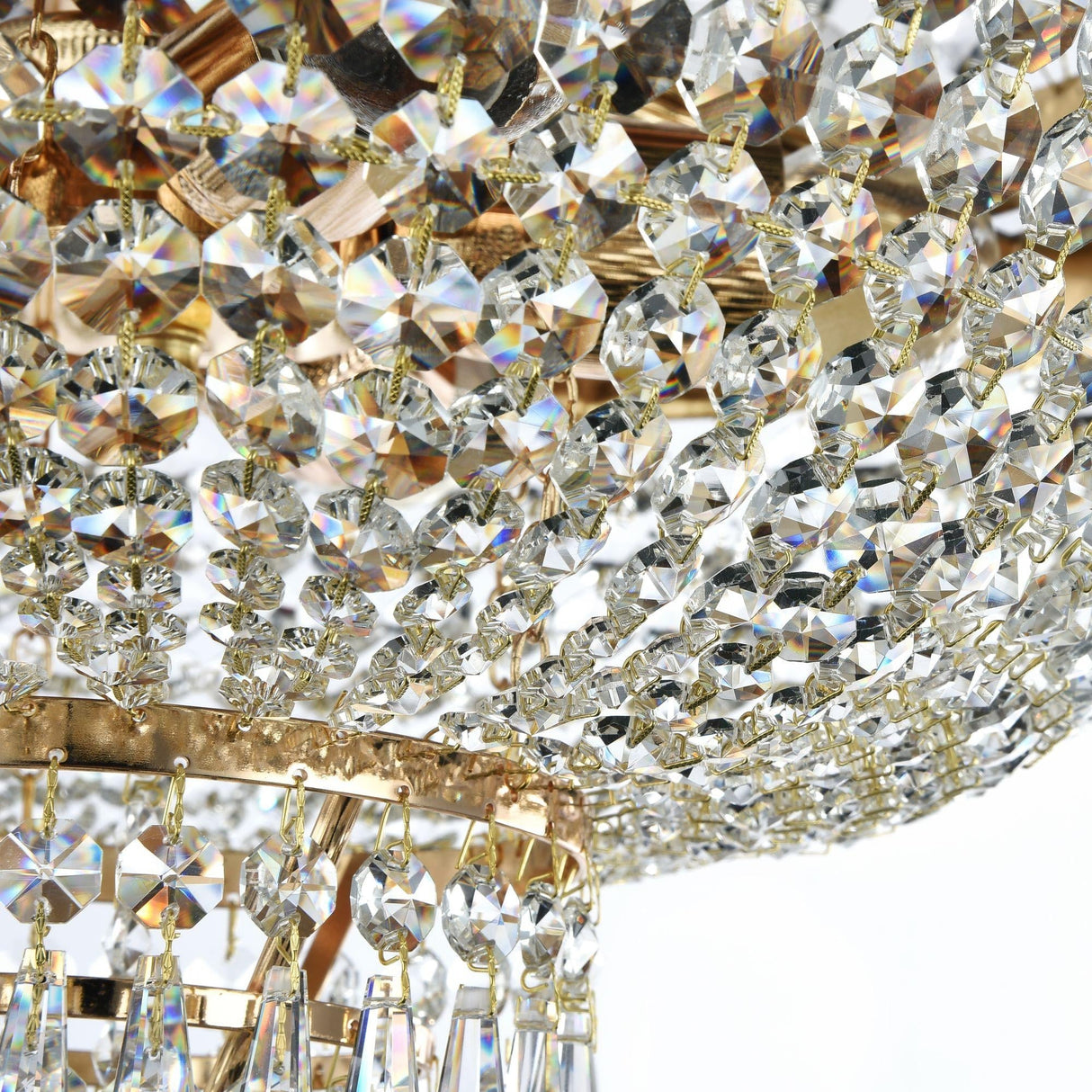 Grand Palace Diamant Gold Crystal Ceiling Chandelier