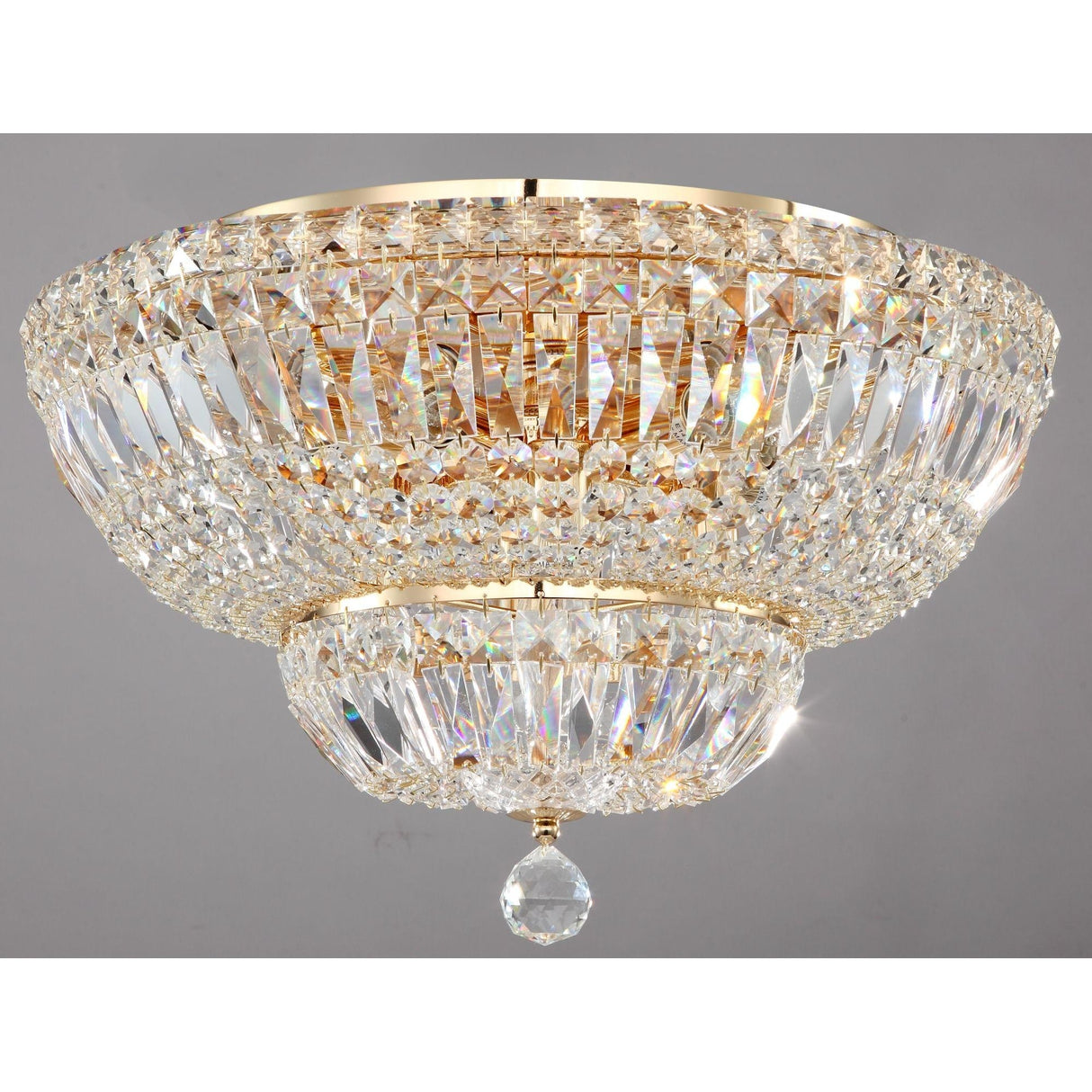Golden Basfor Diamant Crystal Ceiling Light Fixture
