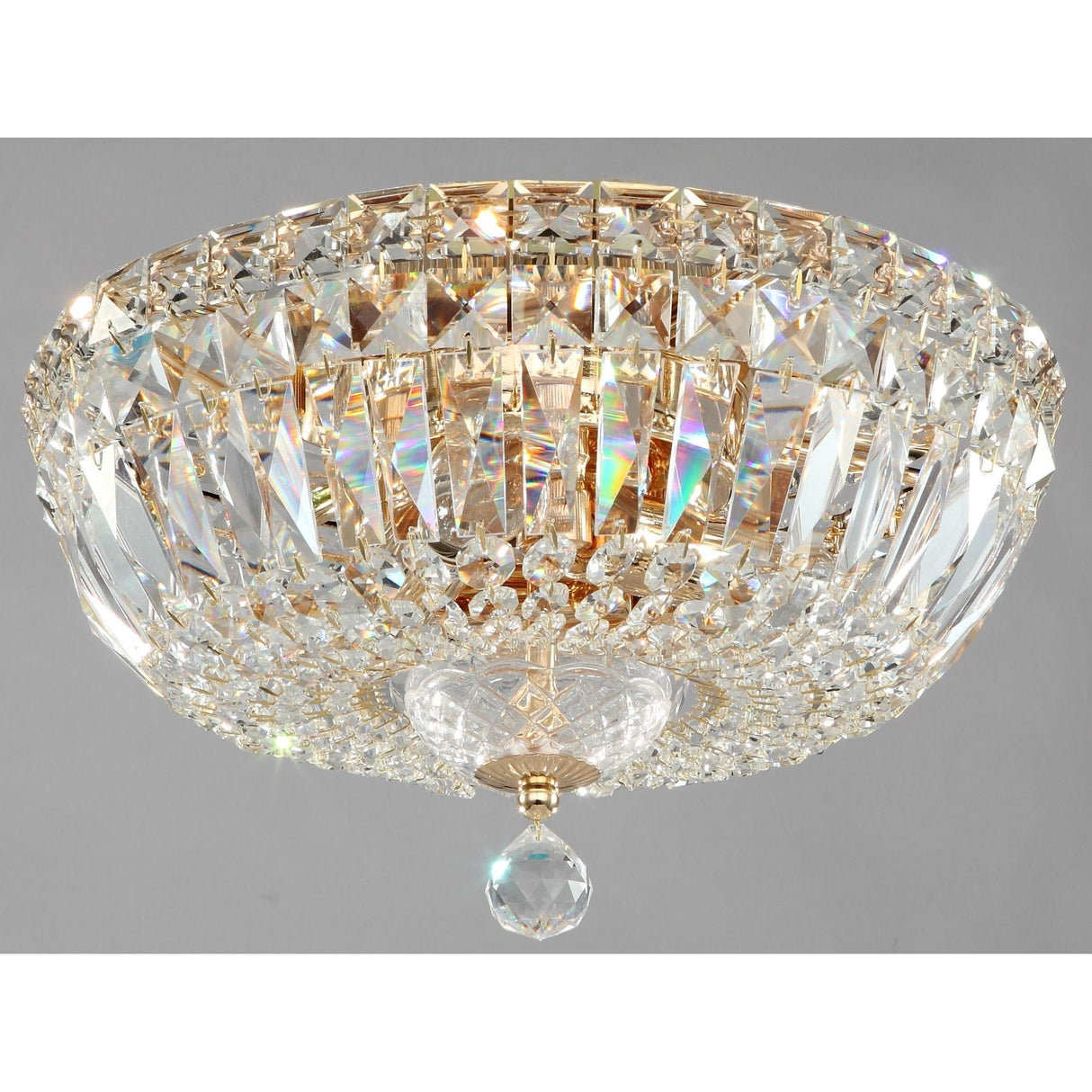 Basfor Gold Crystal Ceiling Lamp with Diamant Design
