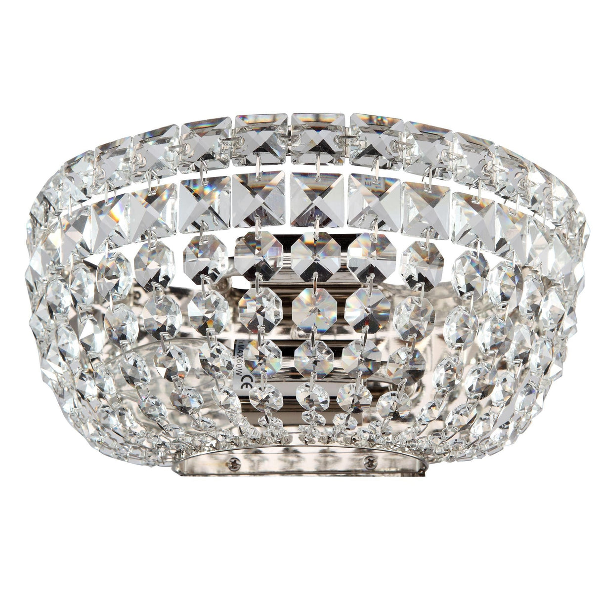 Elegance in Crystal: Basfor Diamant Sconce in Lustrous Nickel