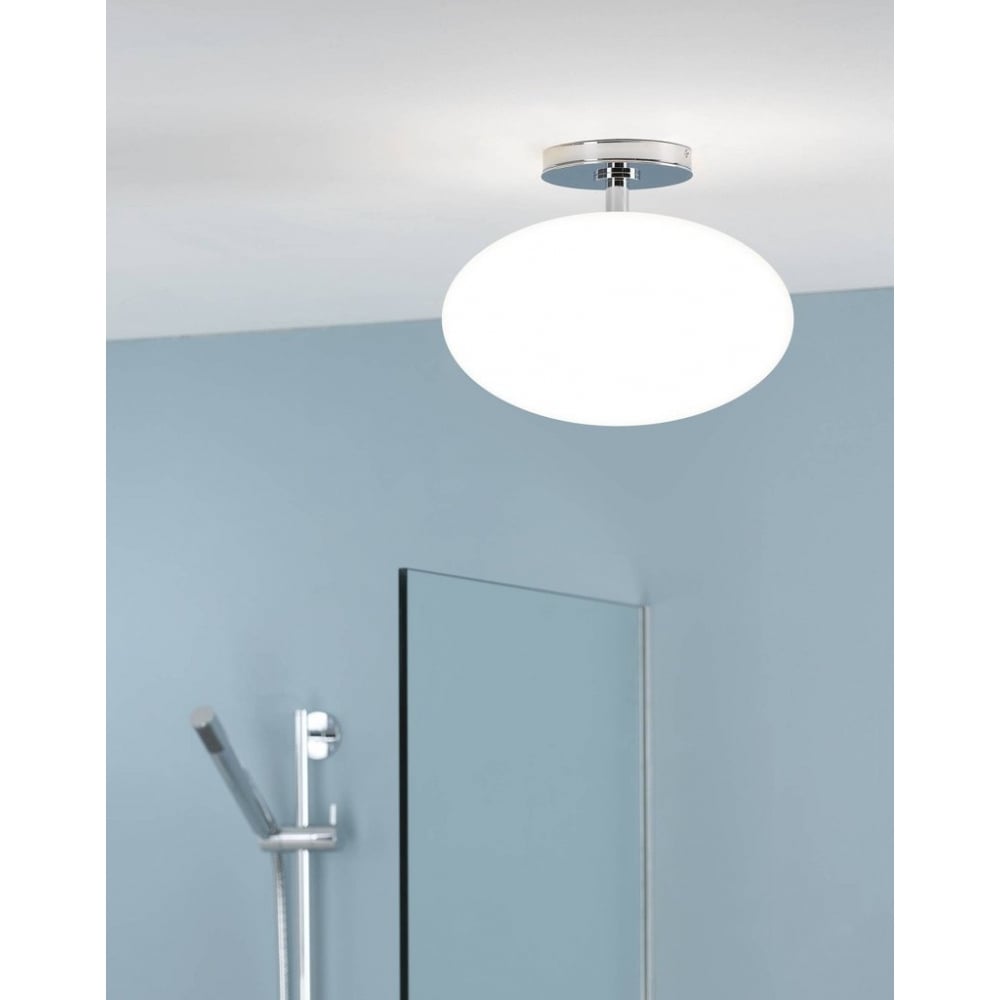 Zeppo Modern Polished Chrome Bathroom Ceiling Light - IP44 Rated