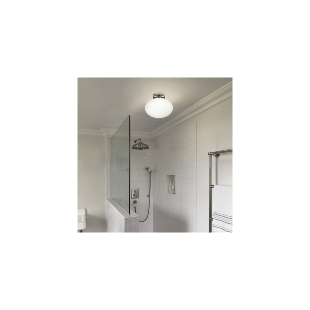 Zeppo Modern Polished Chrome Bathroom Ceiling Light - IP44 Rated