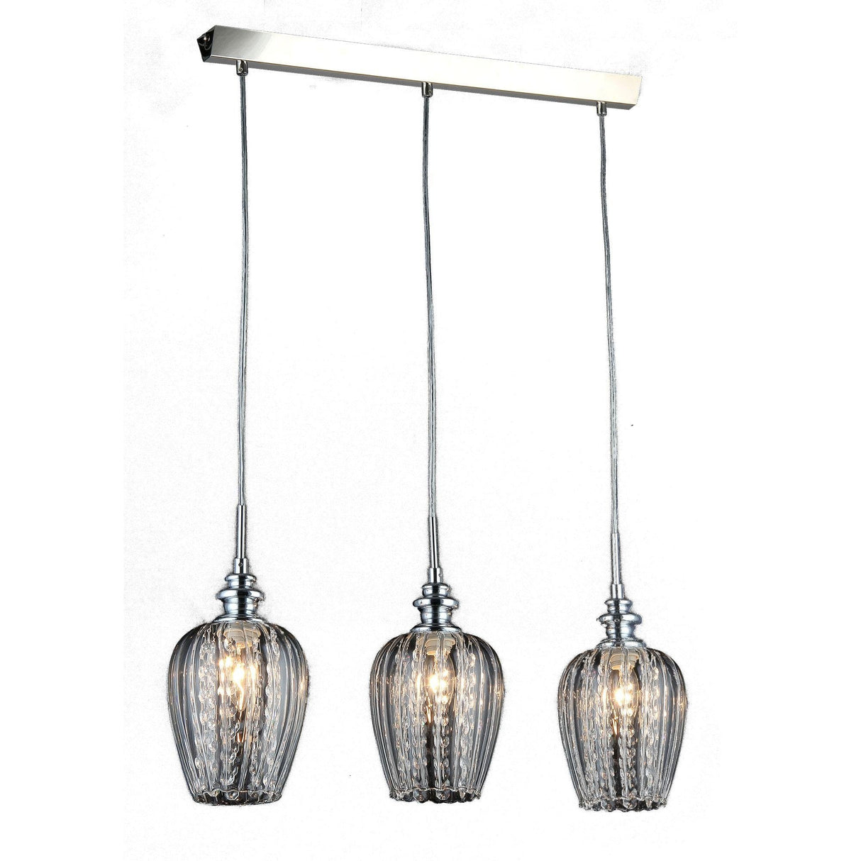 Contemporary Nickel Blues Pendant Light