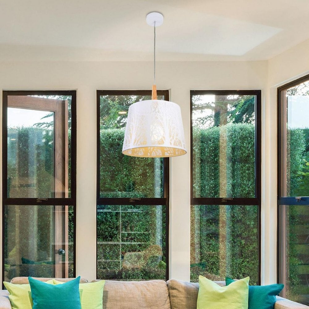 Contemporary White Lantern Pendant Light