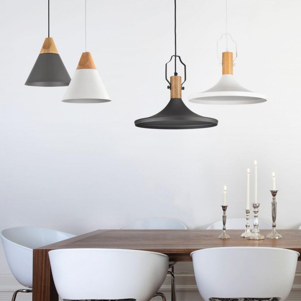White Bicone Pendant Light Fixture