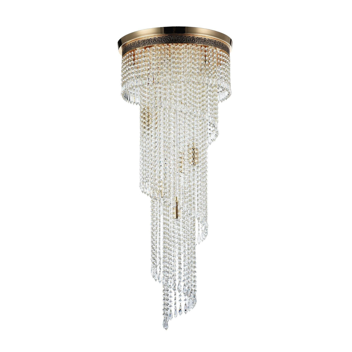 Luminous Gold Cascade Crystal Chandelier