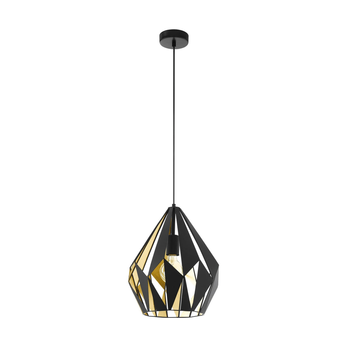Modern Black and Gold Geometric Pendant Light