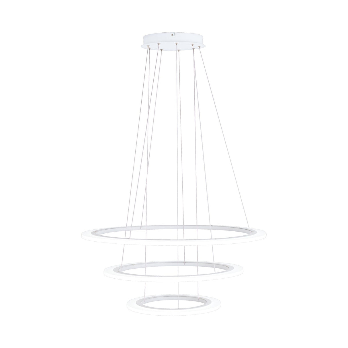 Contemporary White Tri-Ring LED Pendant Light by Penaforte