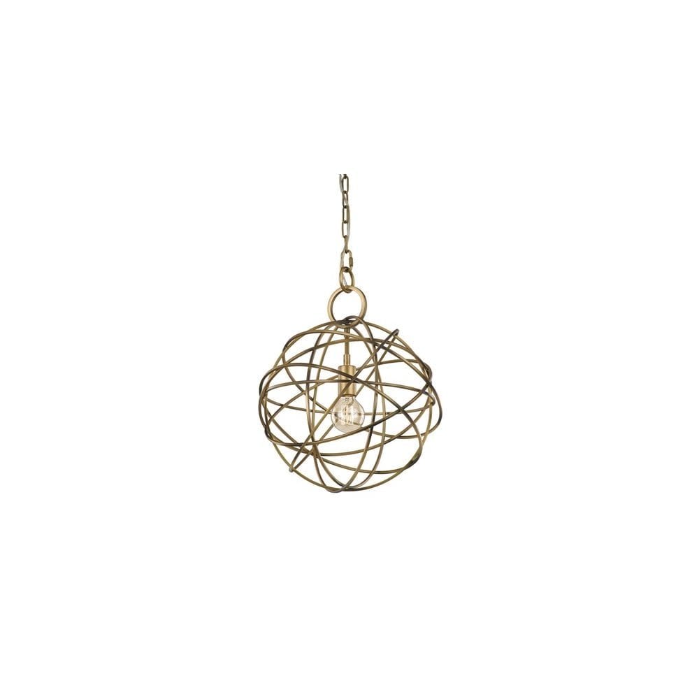 Elegant Matte Gold Globe Cage Pendant Light Fixture