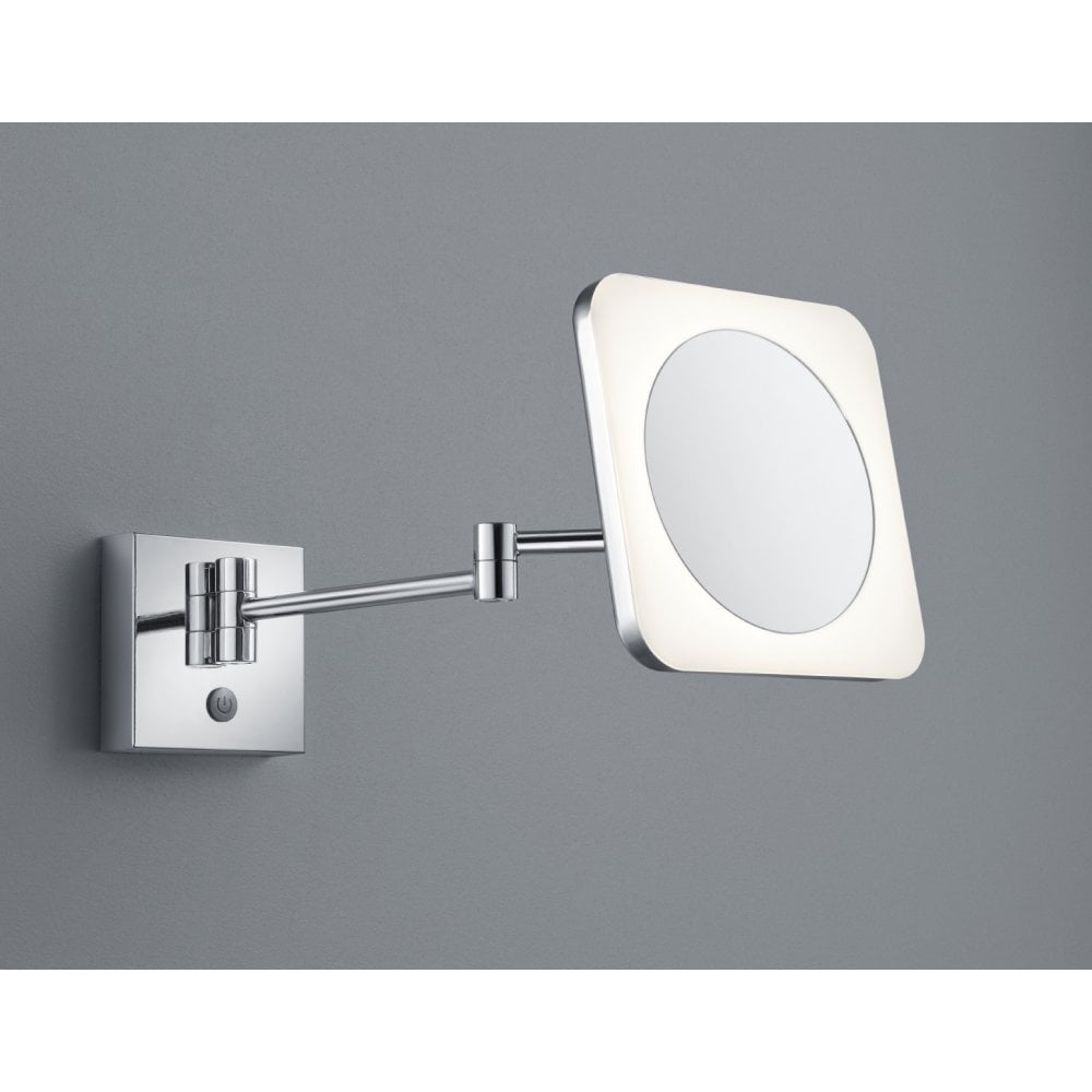 Contemporary Chrome Metal Swivel Wall Lamp