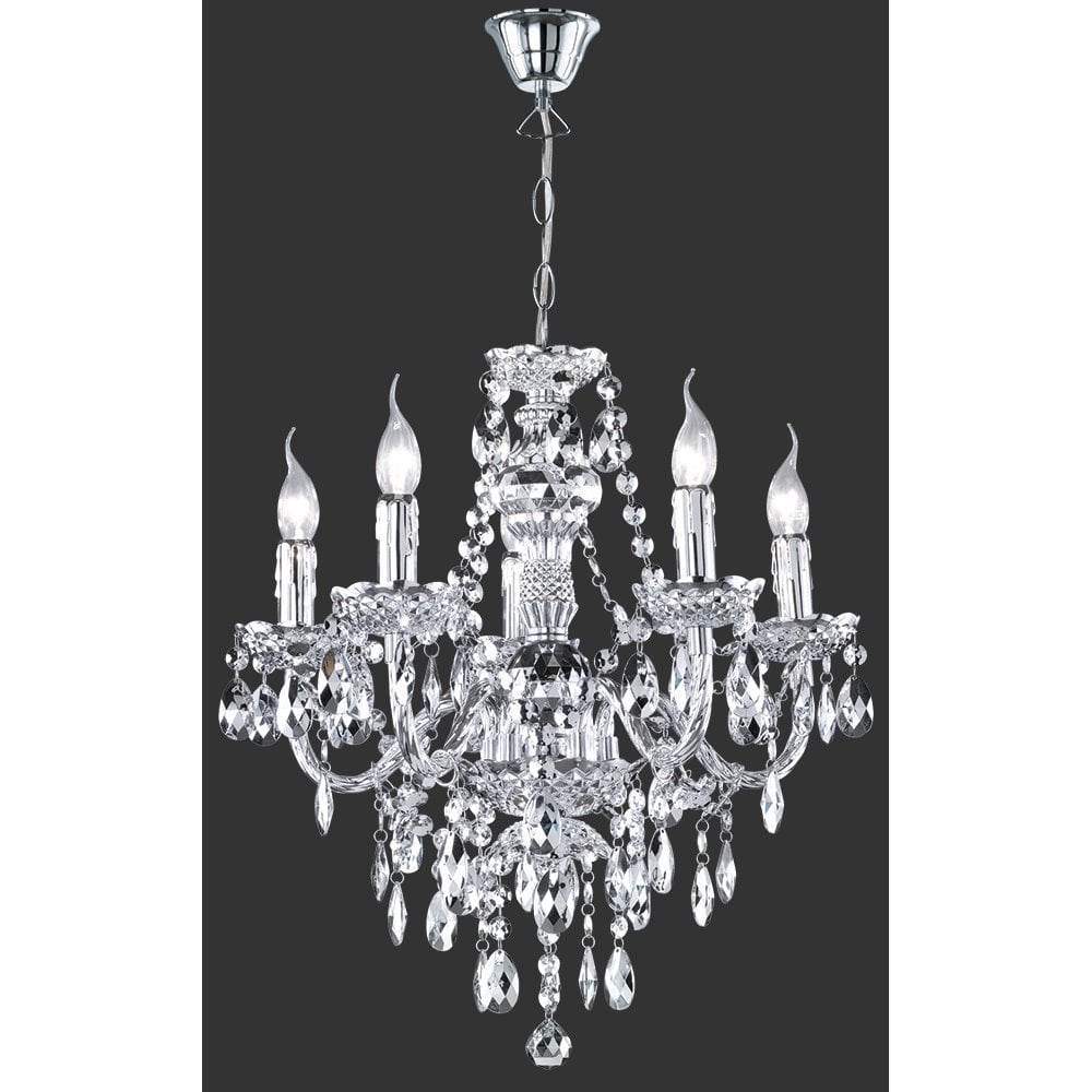 Young Living Chrome Acrylic Indoor Chandelier