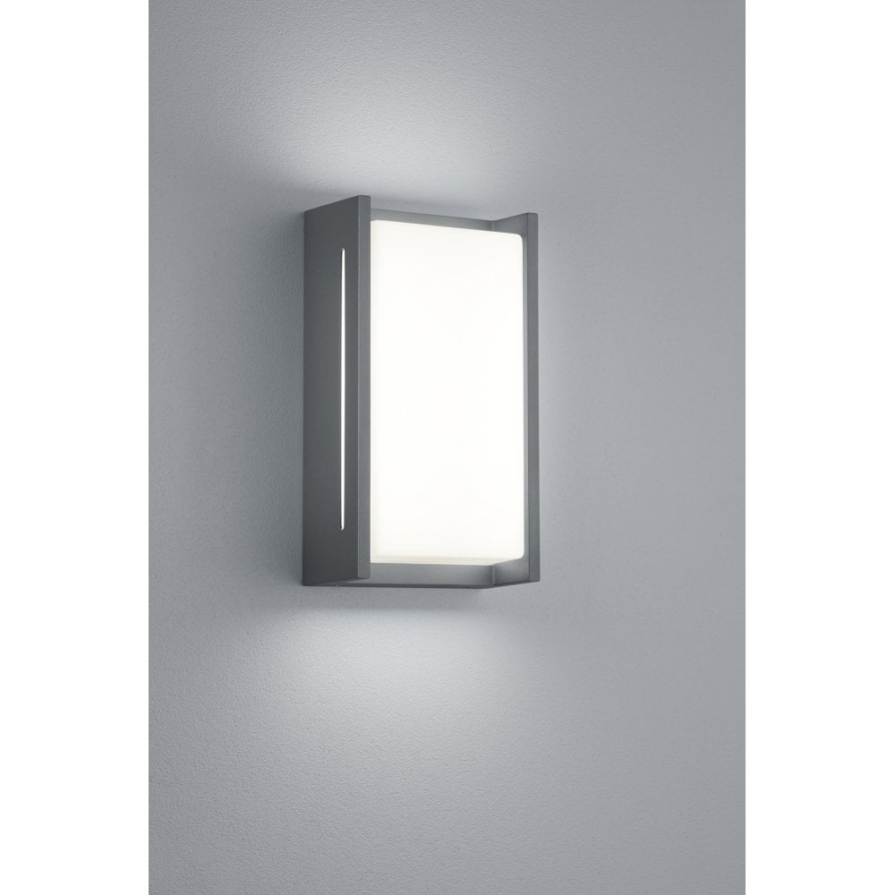 Contemporary Anthracite Aluminum Outdoor Wall Light Fixture