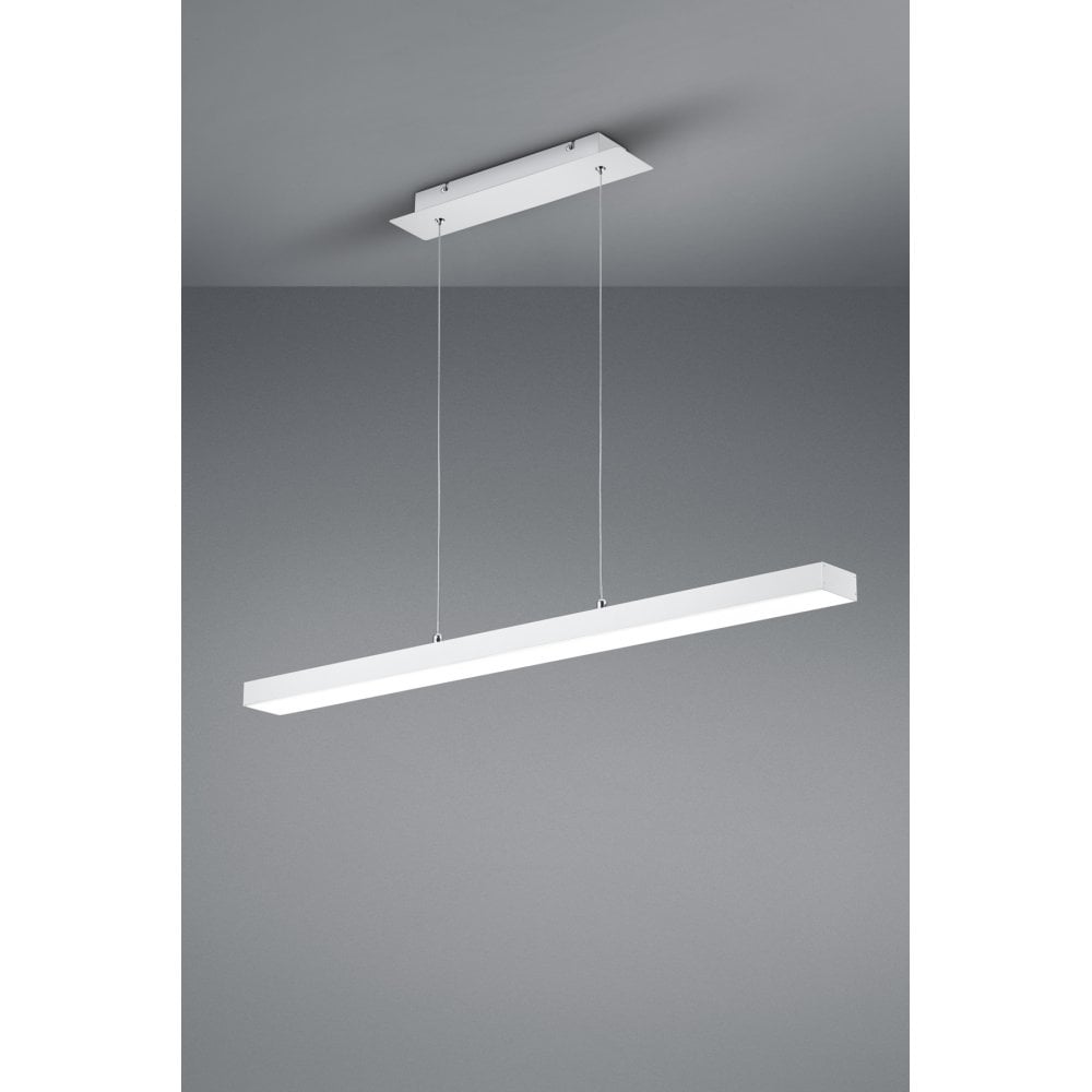 Sleek White Matt Metal Pendant with Adjustable Color LED Lighting