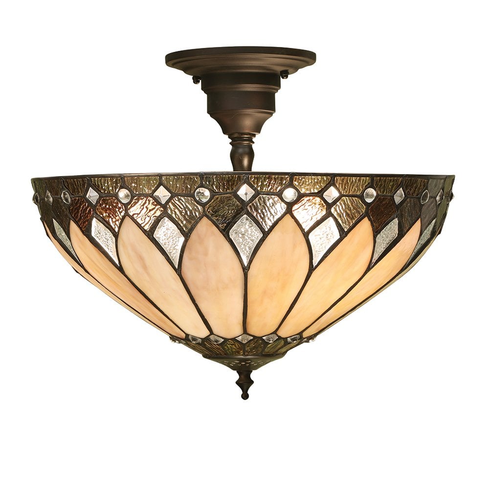 Brooklyn Art Deco 3-Light Semi Flush Ceiling Fixture