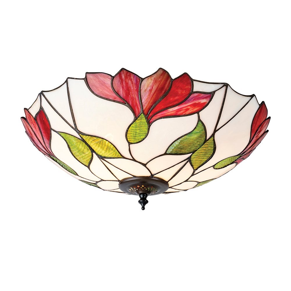 Vibrant Blossom Tiffany Glass Ceiling Light Fixture