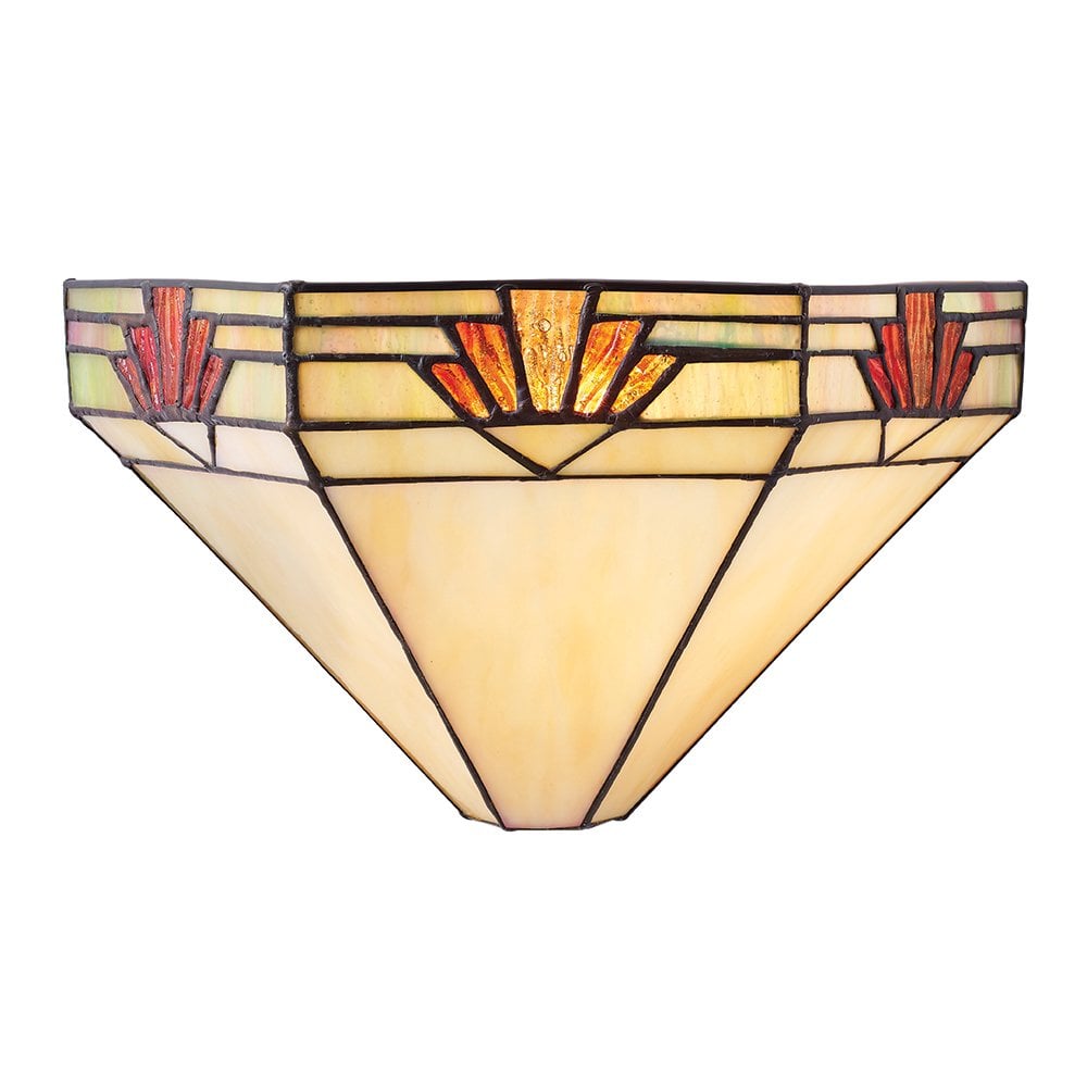 Art Deco Nevada Wall Sconce with Handcrafted Tiffany Glass