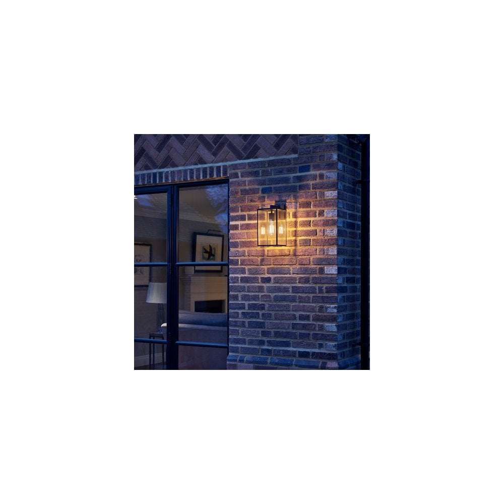 Matte Black 350mm Vertical Wall Lantern