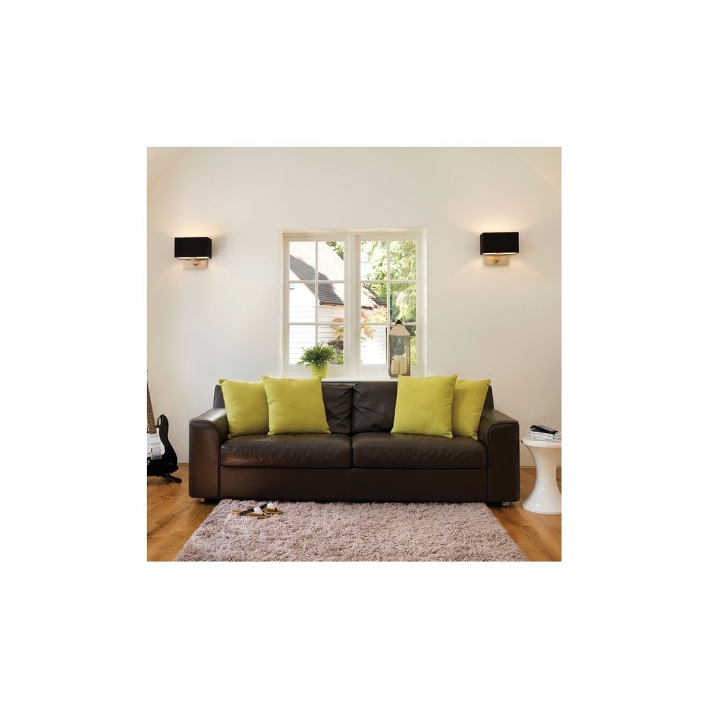 Grande Black Rectangular Fabric Lamp Shade