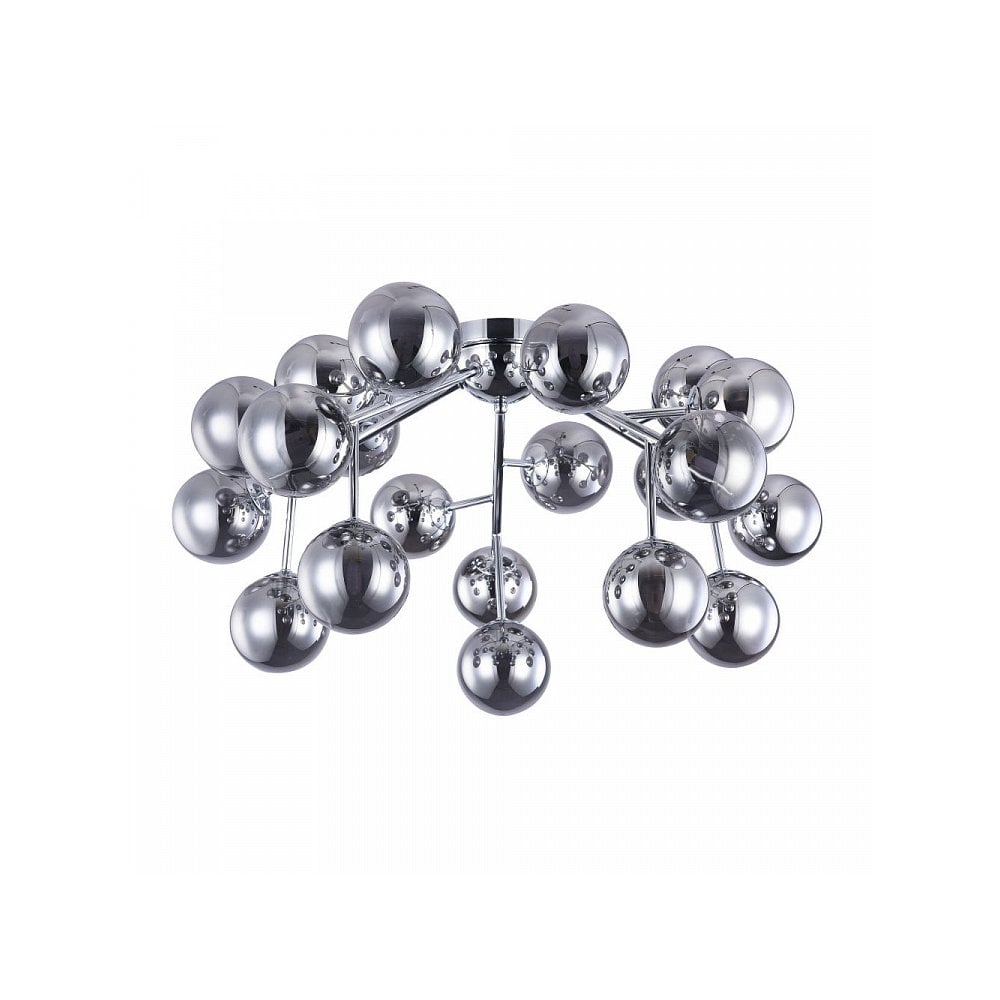Dallas Contemporary Chrome and Glass Sphere Ceiling Light