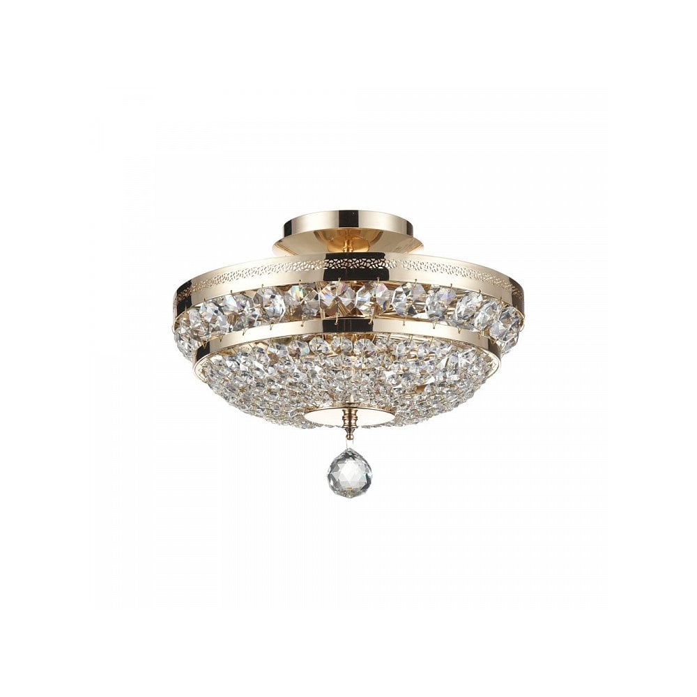 Ottilia Gold Crystal Chandelier with Diamant Accents