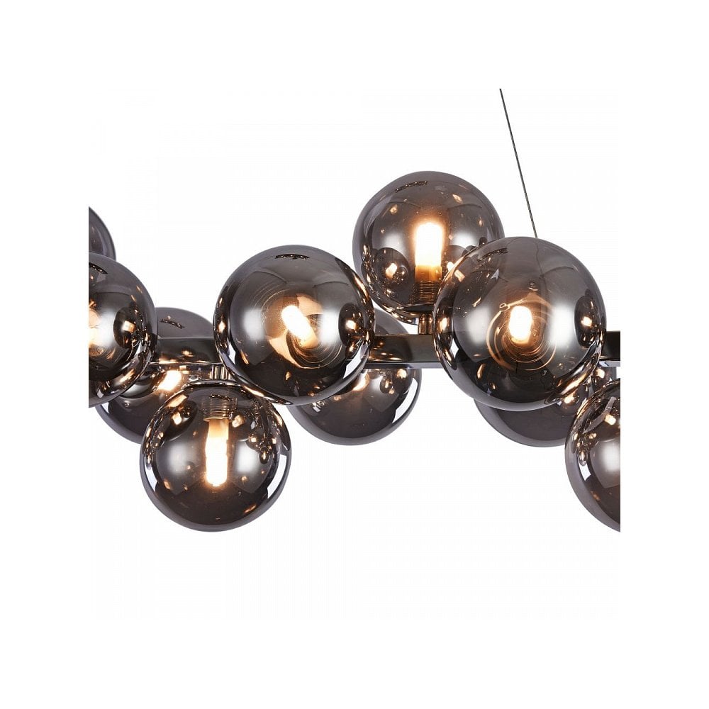 Contemporary Chrome Island Pendant with Petite Smoked Spheres