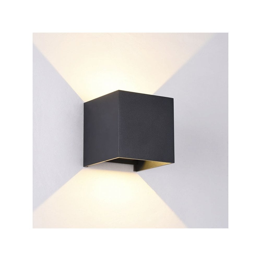 Sleek Black Fulton LED Outdoor Wall Light