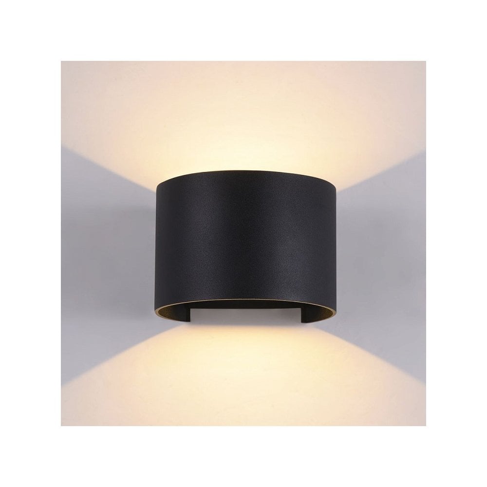 Black Fulton Outdoor LED Wall Light Sconce