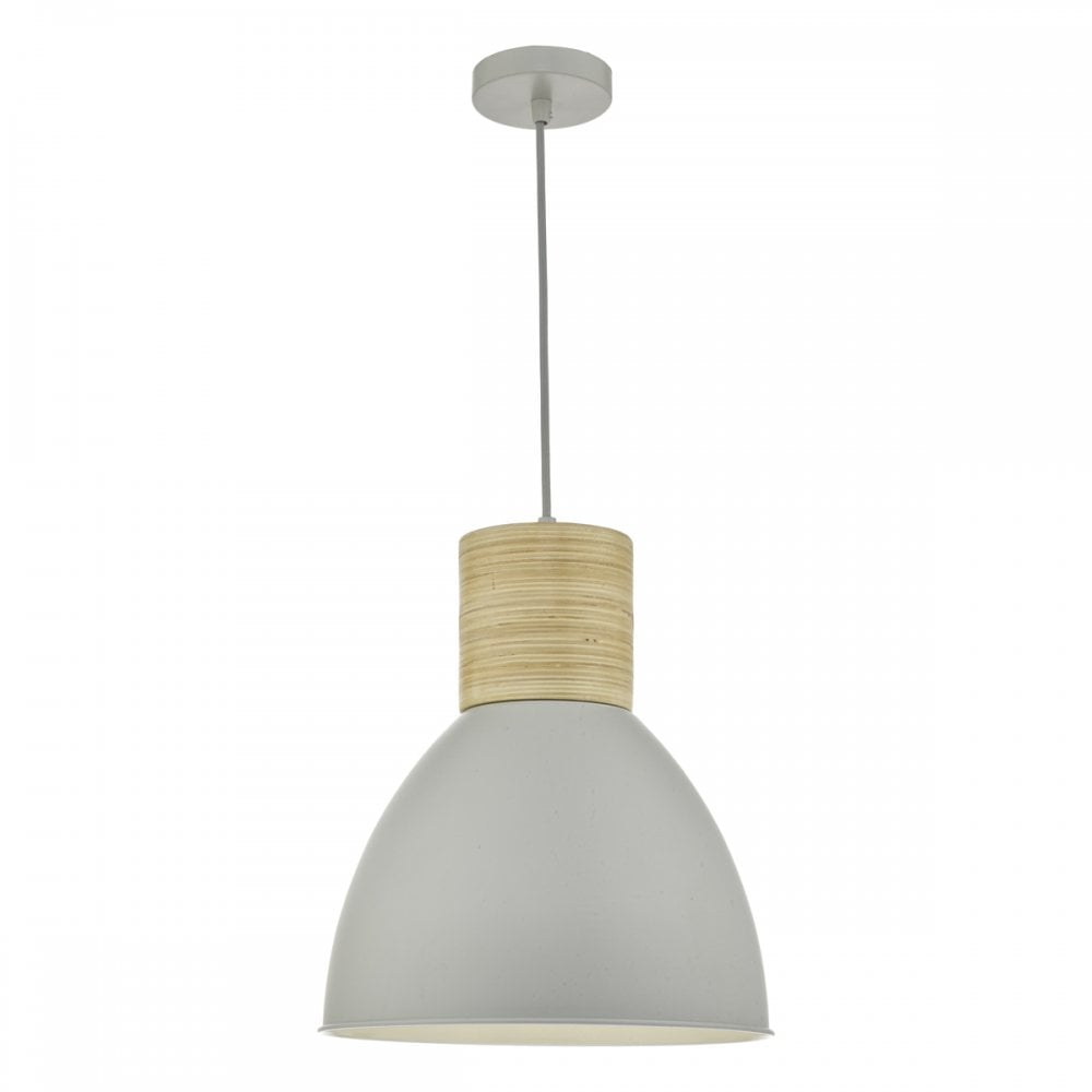 Elegant Grey & Wood Adna Pendant Light