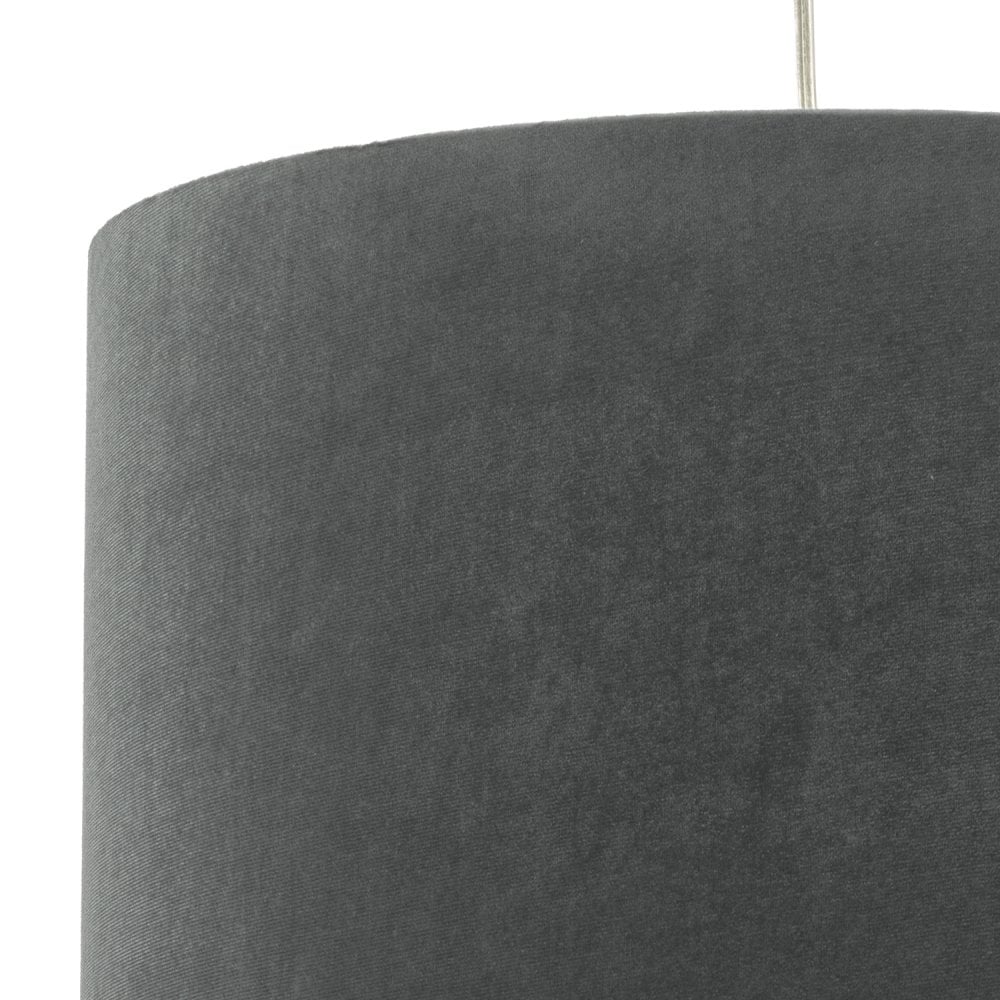 Akavia Grey Velvet Drum Shade 35cm 35cm