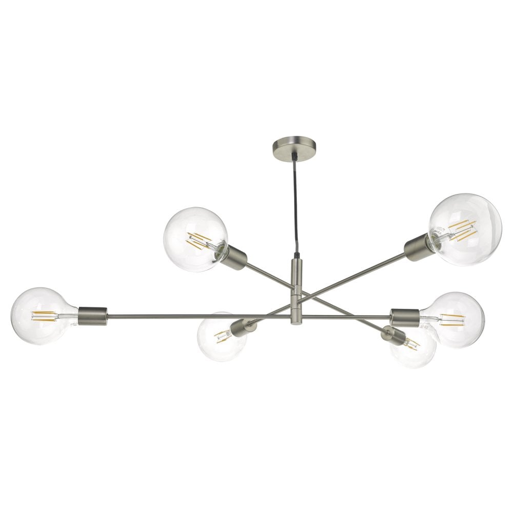 Alana 6 Light Pendant Satin Chrome