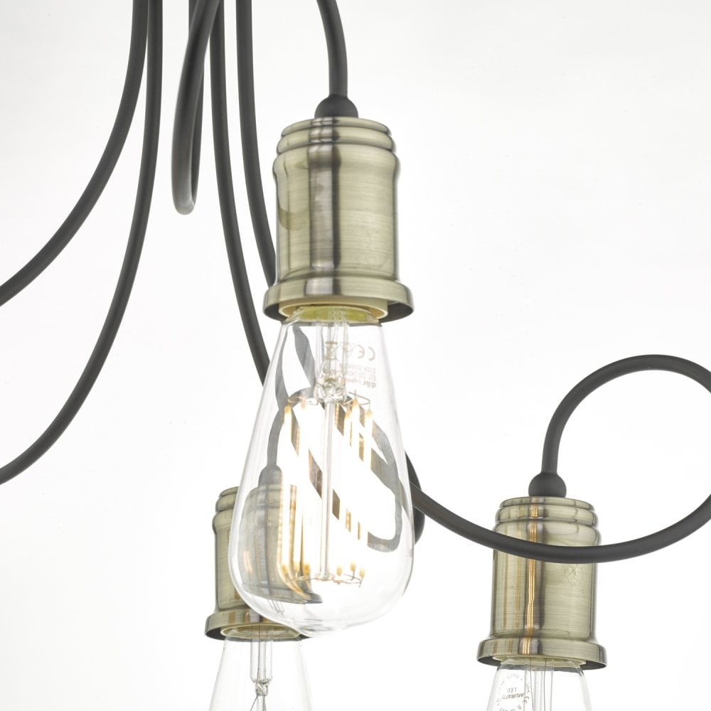Alzbet 5 Light Semi-Flush Antique Brass