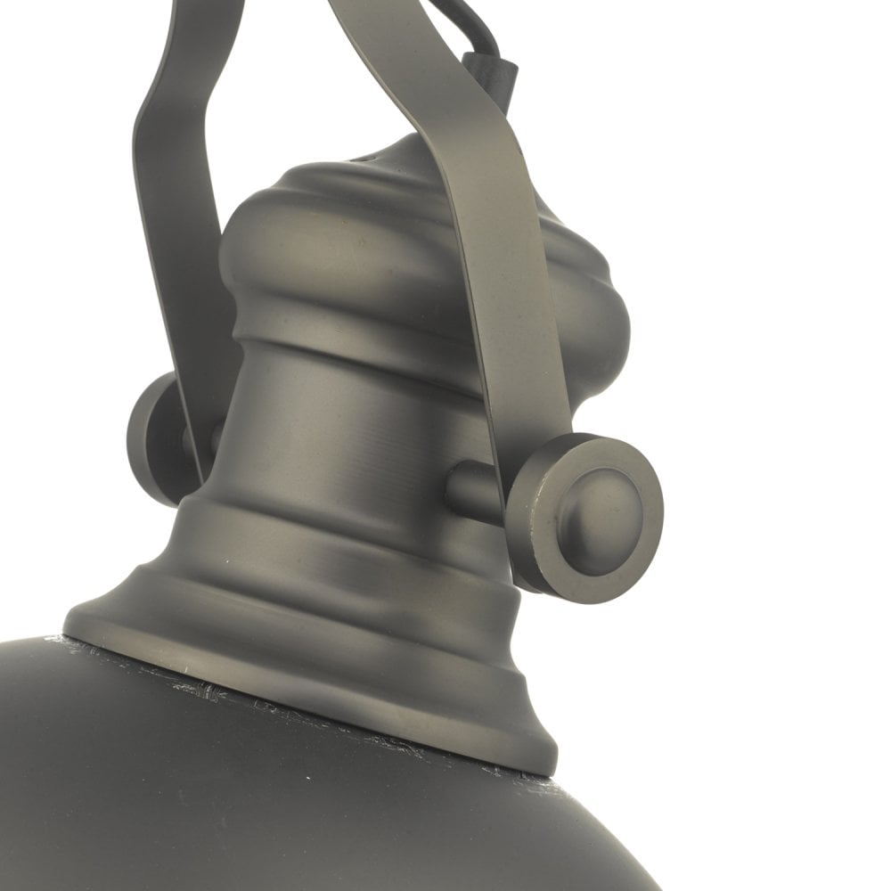 Elegant Arona Pewter and Glass Dome Pendant Light