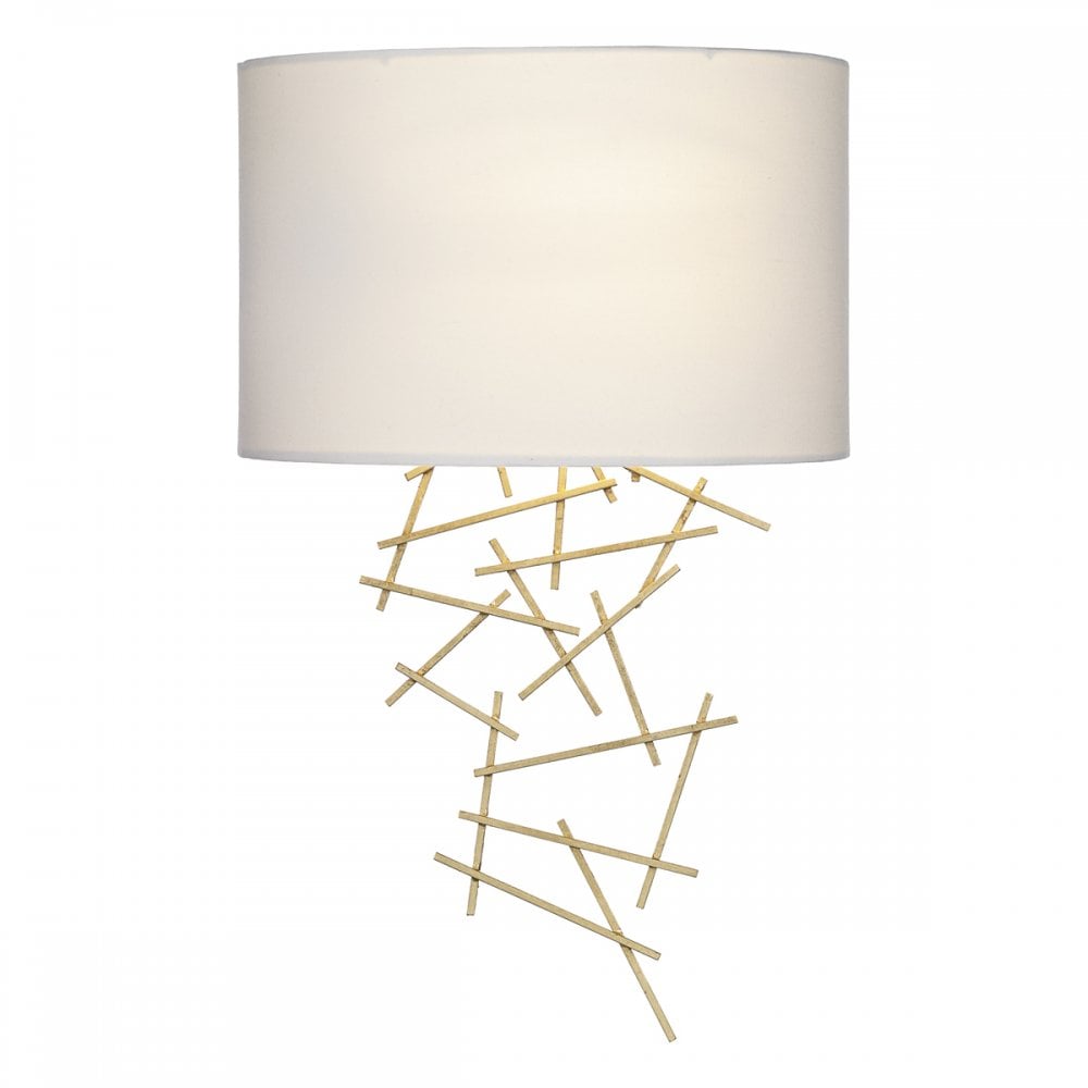 Elegant Gold Wall Sconce with Ivory Silk Shade
