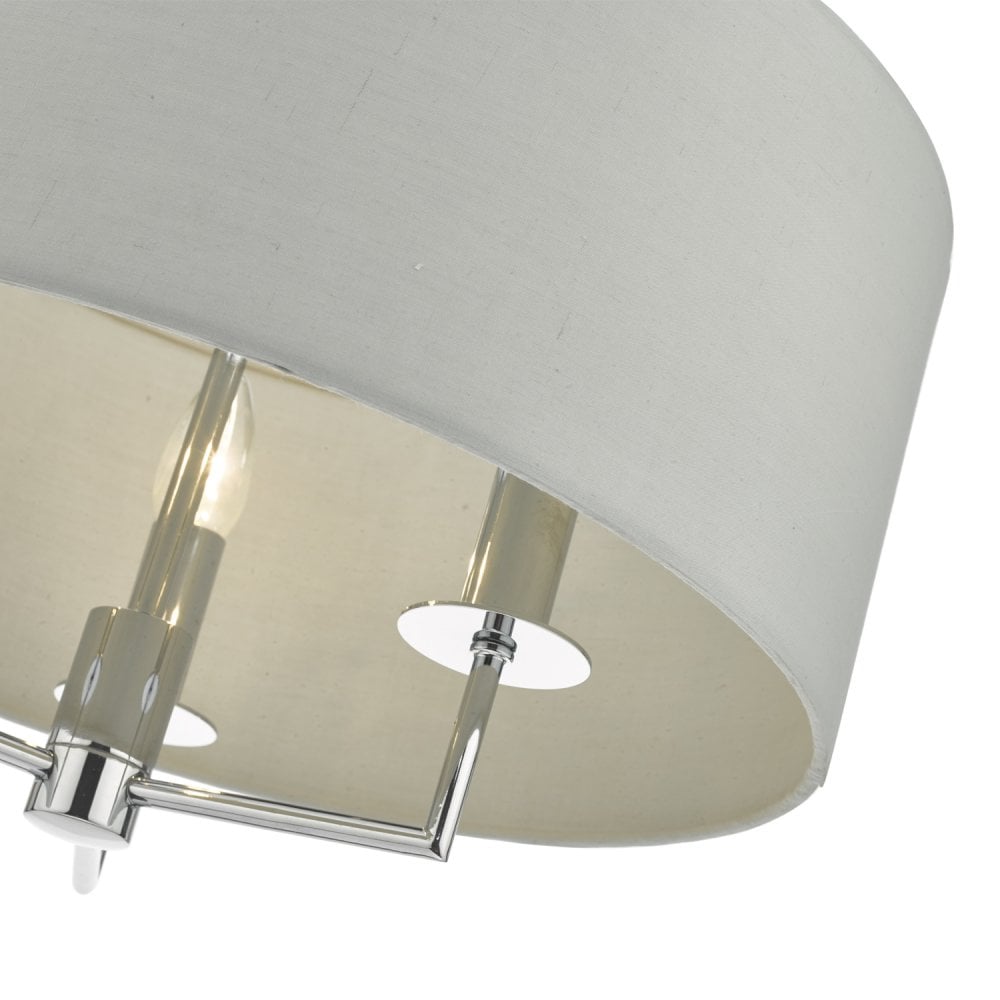 Jamelia 3 Light Pendant Polished Chrome & Grey