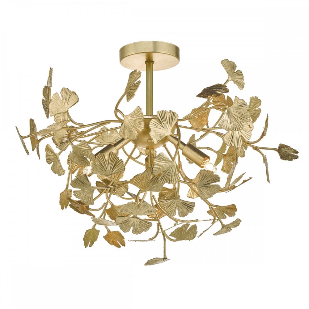Yadira 4 Light Semi Flush Gold Leaf