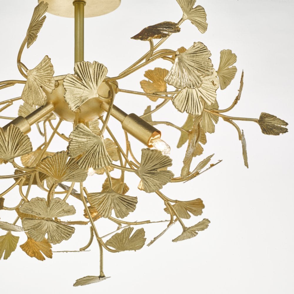Yadira 4 Light Semi Flush Gold Leaf