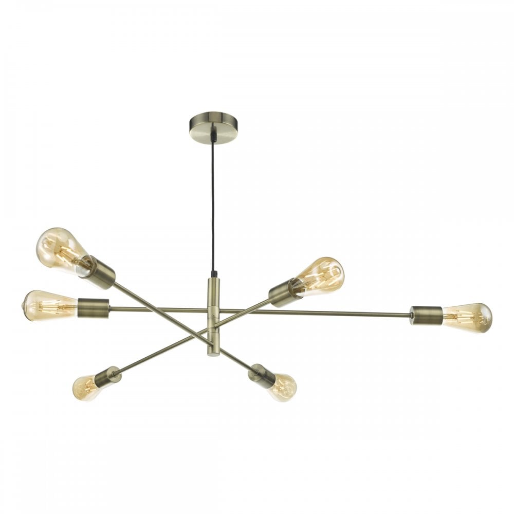 Alana 6 Light Pendant Antique Brass