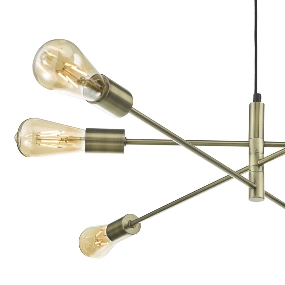 Alana 6 Light Pendant Antique Brass