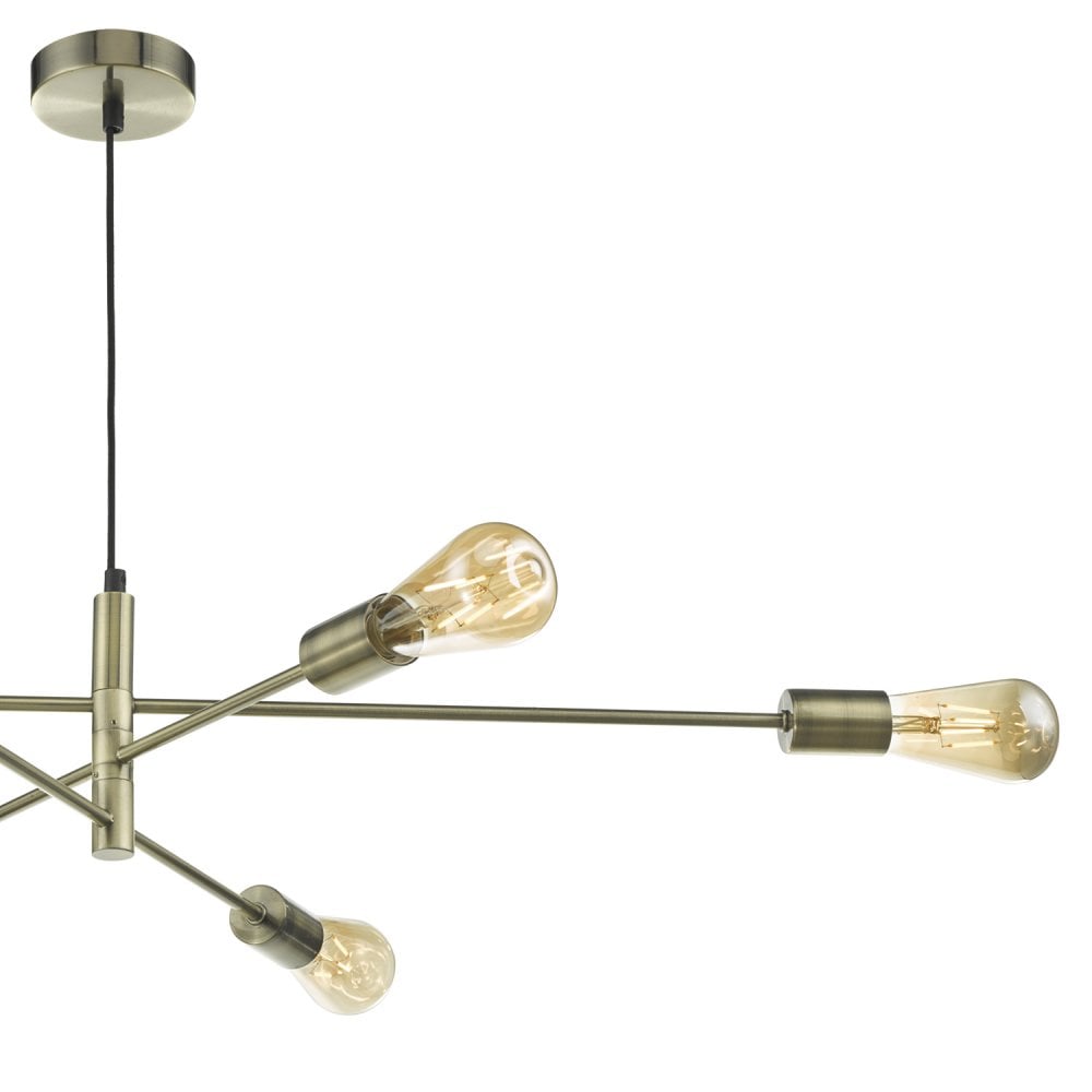 Alana 6 Light Pendant Antique Brass
