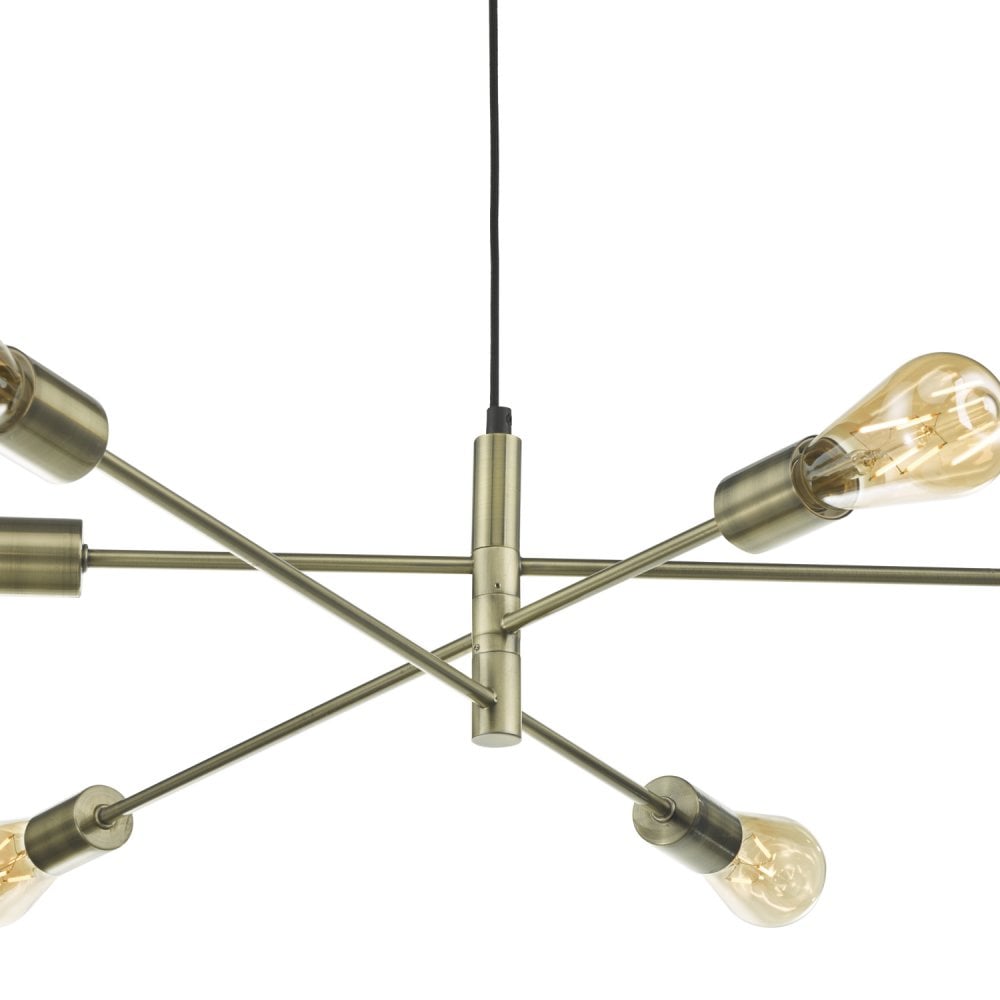 Alana 6 Light Pendant Antique Brass