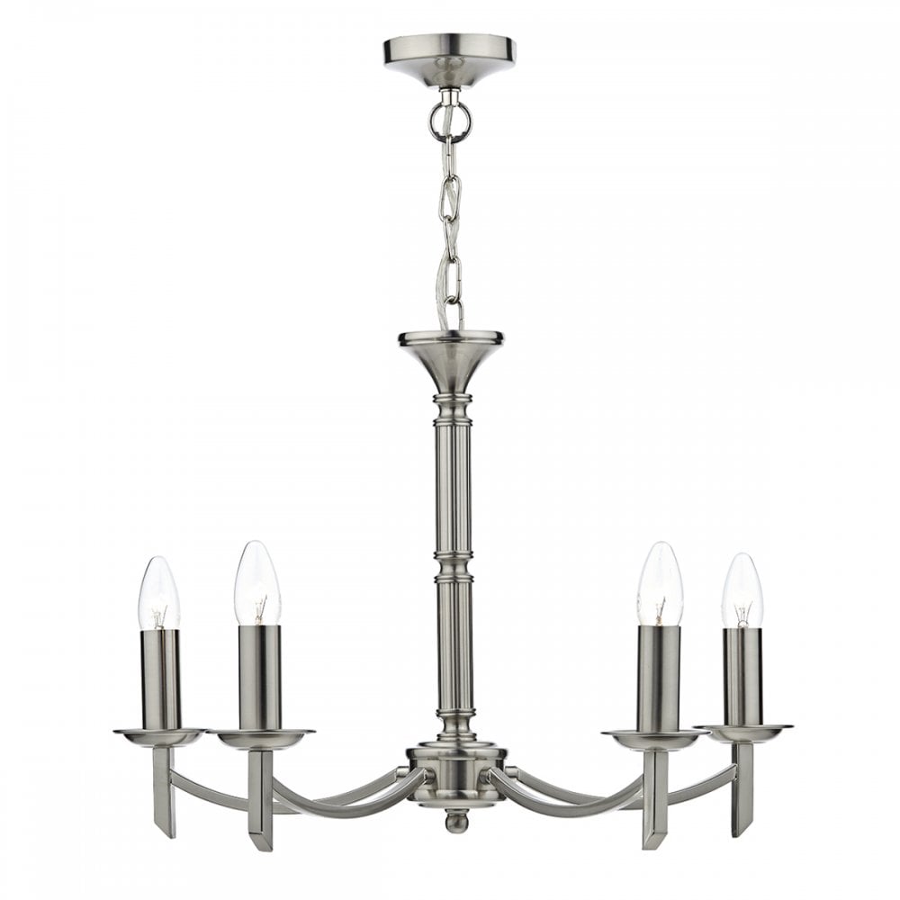 Ambassador 5 Light Armed Pendant Satin Chrome Fitting Only