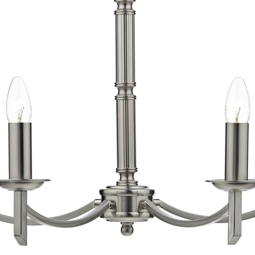 Ambassador 5 Light Armed Pendant Satin Chrome Fitting Only